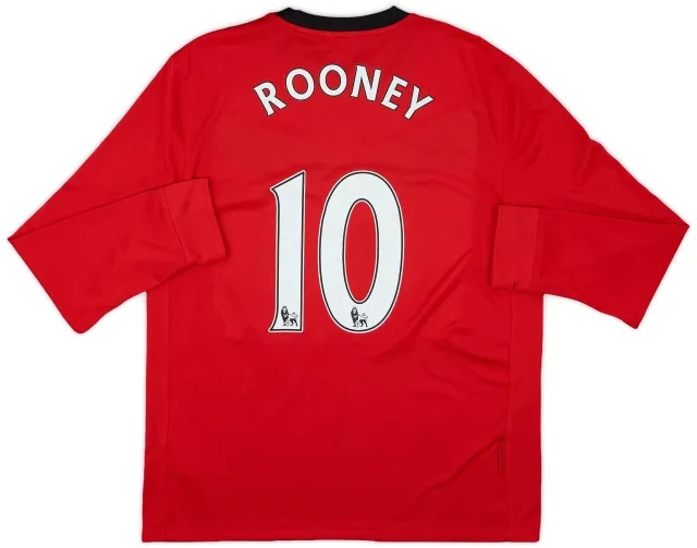 Nike 2009-10 Manchester United Home L/S Shirt Rooney #10 - 8/10 - (L)