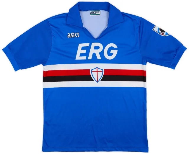 Asics 1990-92 Sampdoria Home Shirt - 9/10 - (L)