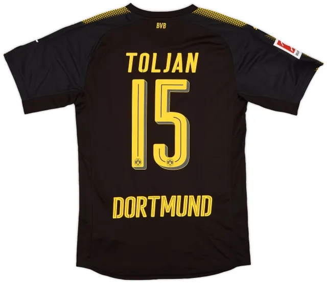Puma 2017-18 Borussia Authentic Dortmund Away Shirt Toljan #5 - 9/10 - (M)