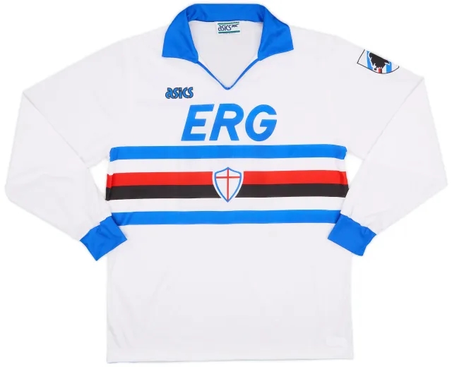 Asics 1991-92 Sampdoria Away L/S Shirt #10 - 8/10 - (XL)