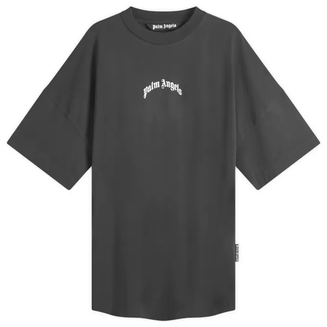 Palm Angels Men's Curved Logo T-Shirt Off-White