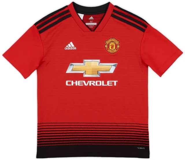adidas 2018-19 Manchester United Home Shirt - 9/10 - (M.Boys)