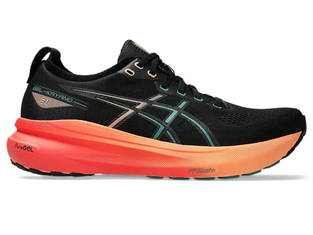 Asics Gel-Kayano 31 Running Trainers In Black And Rainy Lake