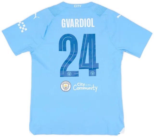 Puma 2023-24 Manchester City Match Issue FA Cup Final Home Shirt Gvardiol #24
