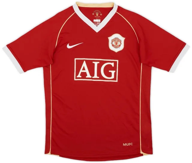 Nike 2006-07 Manchester United Home Shirt - 8/10 - (L.Boys)