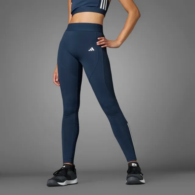 Adidas Training Hyperglam Full Length Leggings In Dark Blue-Navy