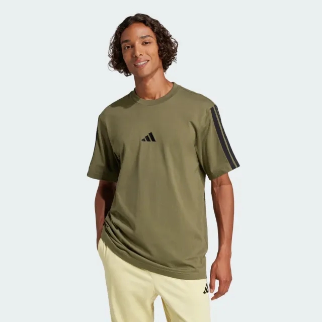 adidas Men Essentials 3 Stripes Single Jersey Tee