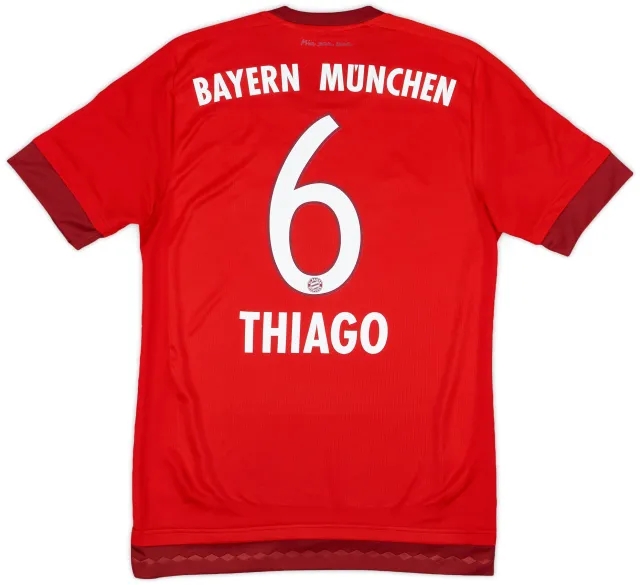 adidas 2015-16 Bayern Munich Home Shirt Thiago #6 - 9/10 - (S)
