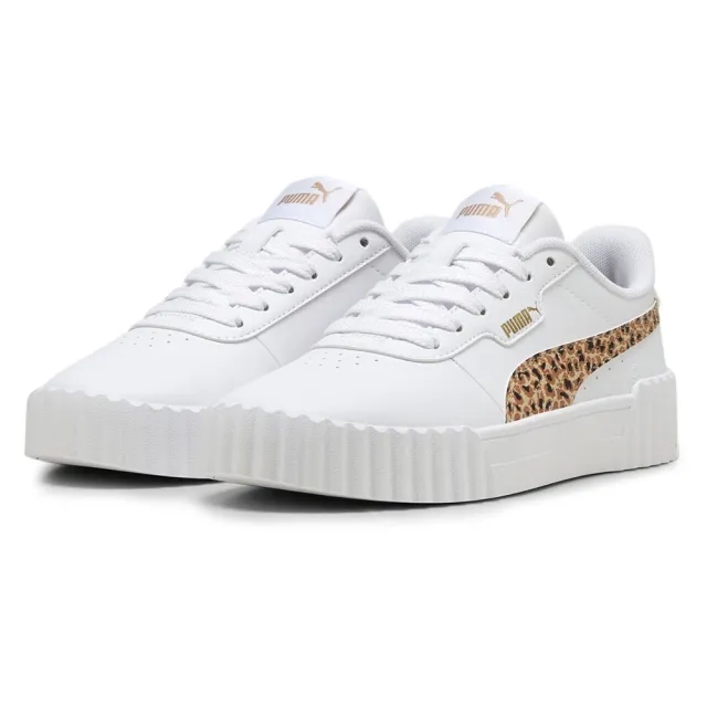 PUMA Carina 3.0 Animal Sneakers Youth, White/Light Sand/Gold