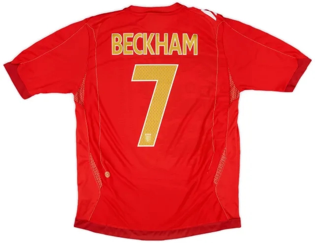 Umbro 2006-08 England Away Shirt Beckham #7 - 6/10 - (L)