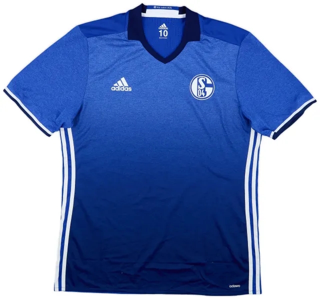 adidas 2016-18 Schalke Player Issue Home Shirt - 9/10 - (XL)