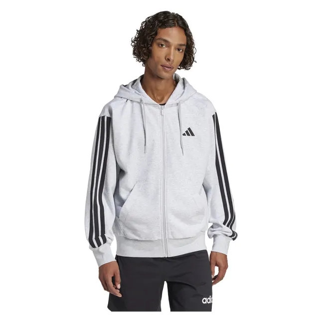 Adidas Essentials 3 Stripes French Terry Full Zip Sweatshirt