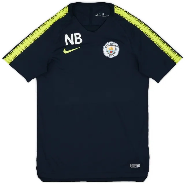 2018-19 Manchester City Staff Issue Nike Training Shirt 'NB' - 9/10 - (M)