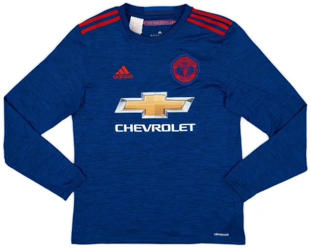 adidas 2016-17 Manchester United Away L/S Shirt - 9/10 - (XL.Boys)
