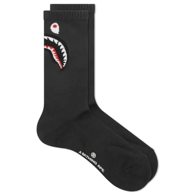A Bathing Ape Shark Socks M Black M