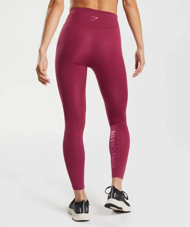 Gymshark Graphics Fraction Leggings - Currant Pink