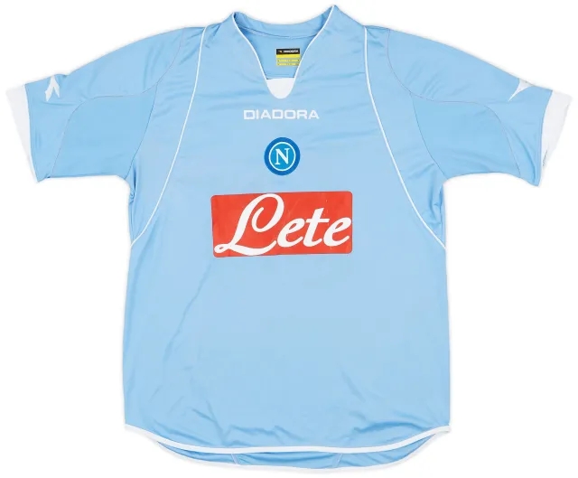Diadora 2007-08 Napoli Home Signed Shirt #4 - 7/10 - (L)