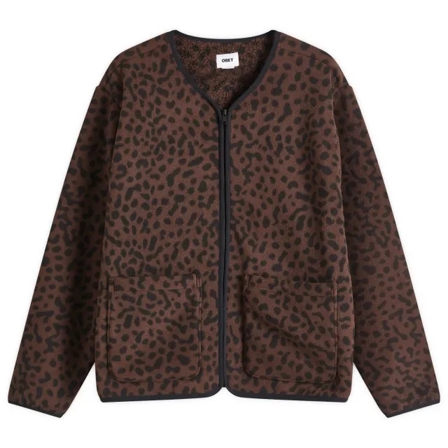 Obey Women's Dottie Liner Jacket Java Brown Multi