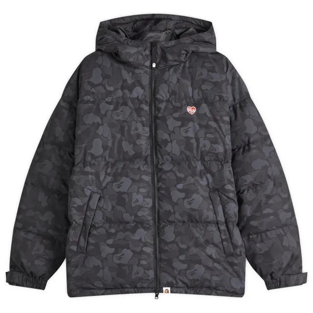 A Bathing Ape Women's Solid Camo Down Jacket Black