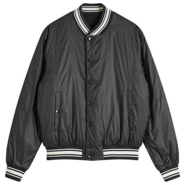 Moncler Men's Recycled Matte Longue Saison Bouchet Bomber Jacket Black