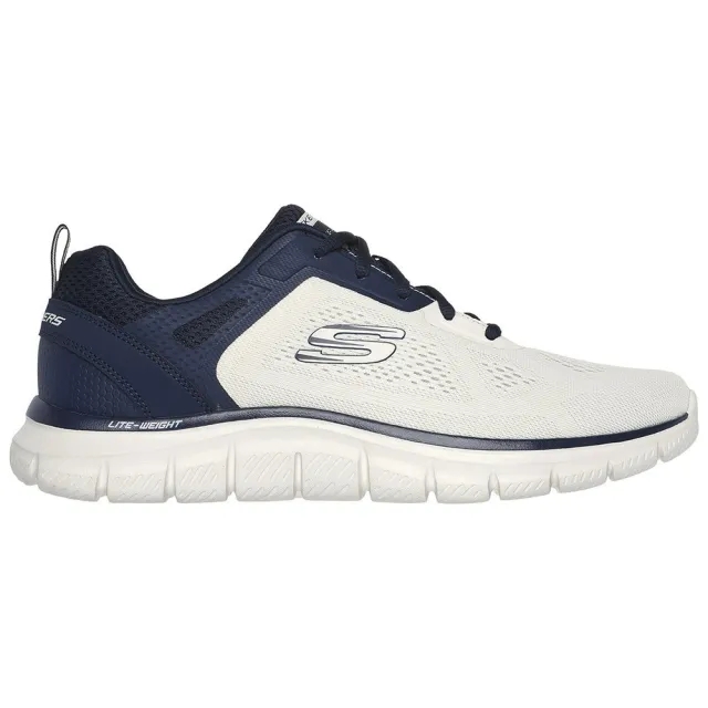Skechers Men's Track - Broader Sneaker in Off White/Navy Blue