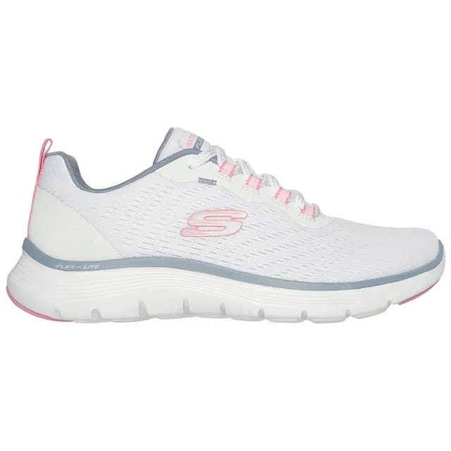 Skechers Women's Flex Appeal 5.0 Sneaker in White/Pink/Blue