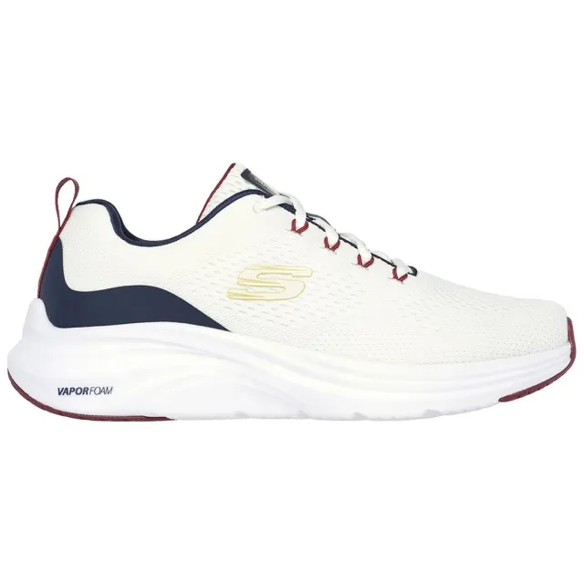 Skechers Men's Vapor Foam Sneaker in White/Navy Blue