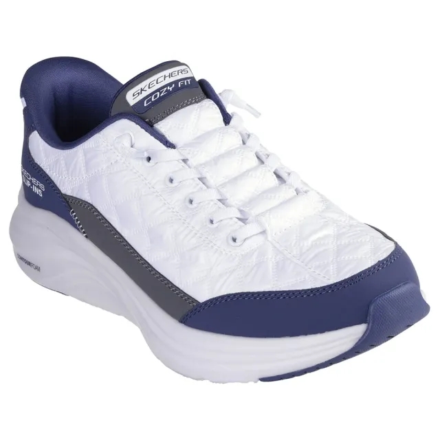 Skechers Men's Slip-ins: Contour Foam - Cosy Fit Sneaker in White/Navy Blue