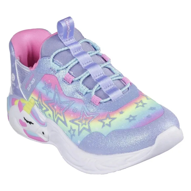 Skechers Girls Slip-ins: Unicorn Dreams - Starry Lite Sneaker in Lavender