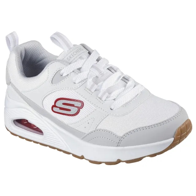 Skechers Boy's Uno - Retro-Groove Sneaker in White/Gray