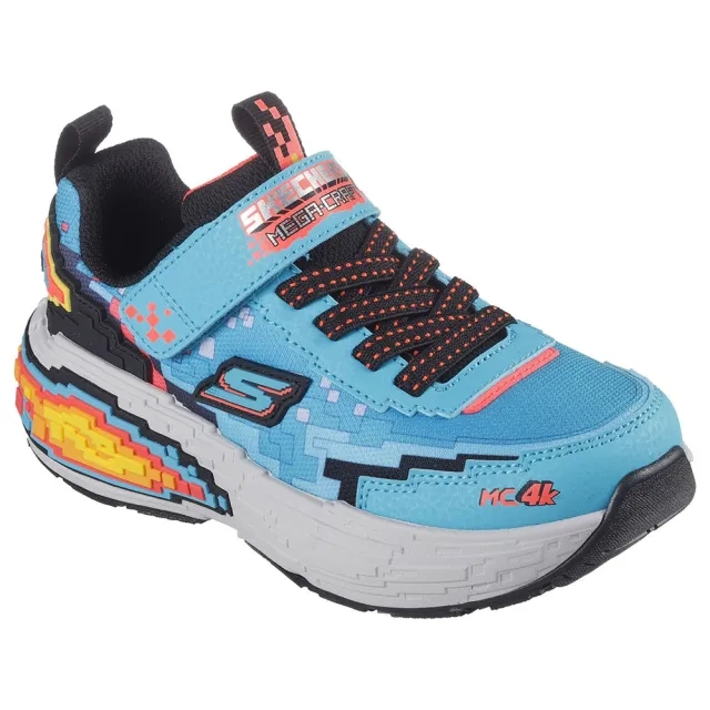Skechers Boy's Mega-Craft 4K Sneaker in Turquoise/Black
