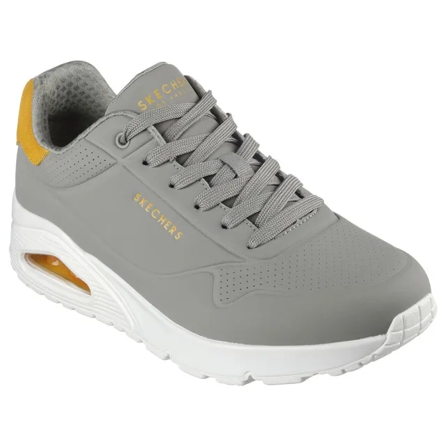 Skechers Men's Uno - Suited On Air Sneaker in Gray/Yellow