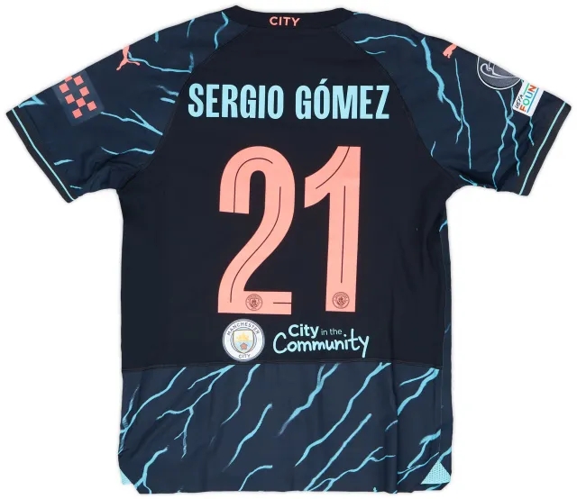 Puma 2023-24 Manchester City Match Issue Champions League Third Shirt Sergio Gomez #21