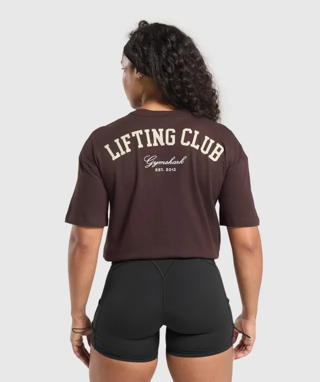 Gymshark Lifting Club Oversized T-Shirt - Heritage Brown