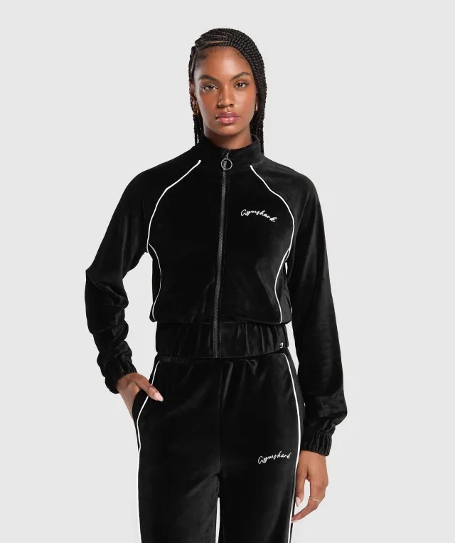 Gymshark Velour Tracktop - Black