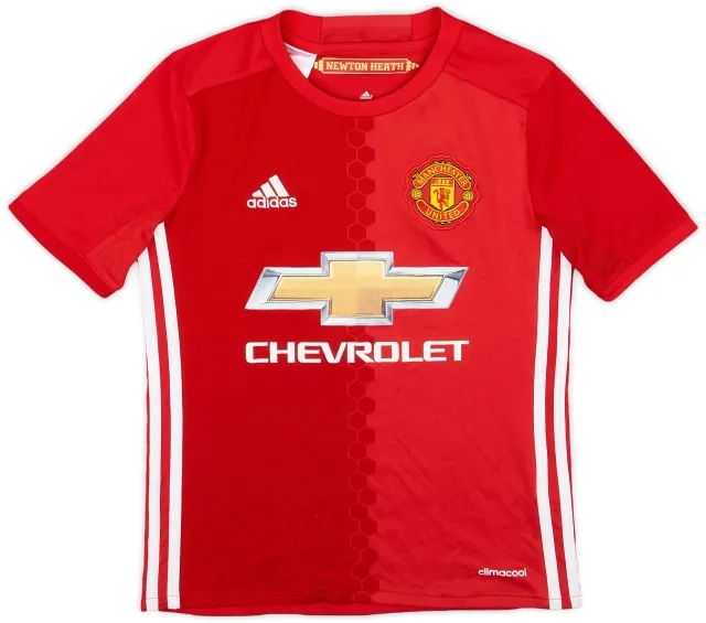 adidas 2016-17 Manchester United Home Shirt - 9/10 - (S.Boys)