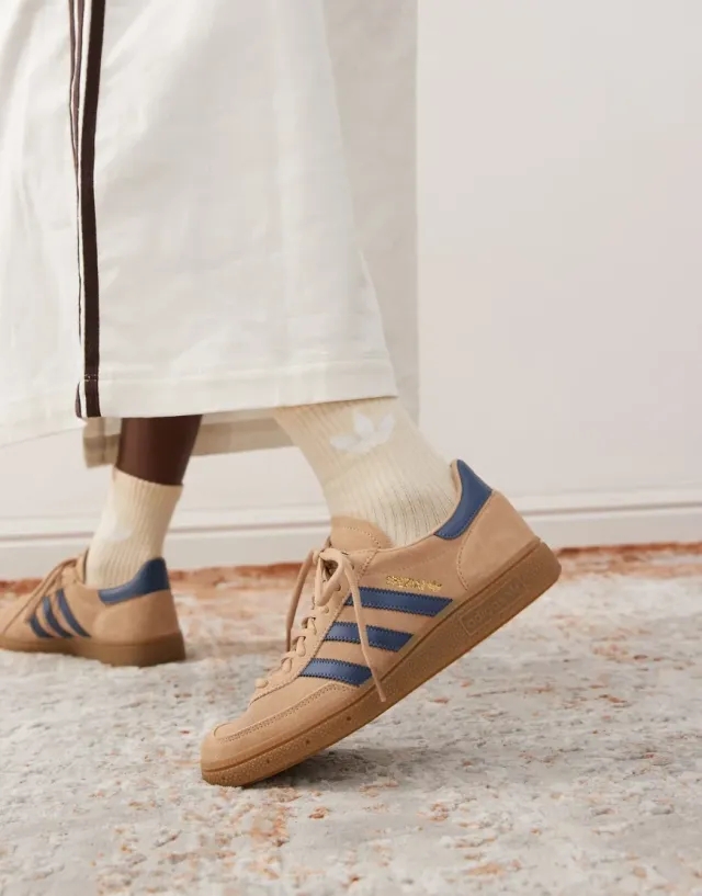 Adidas Originals Handball Spezial Trainers In Light Brown And Navy