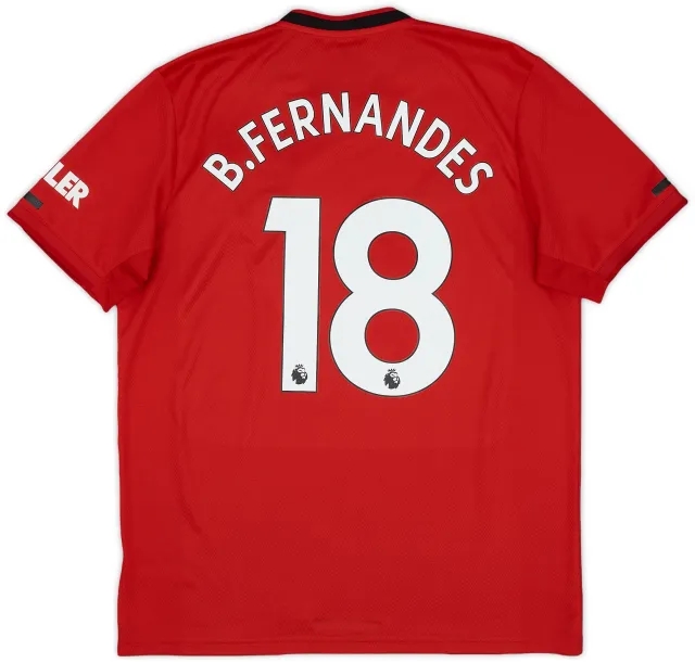 adidas 2019-20 Manchester United Home Shirt B.Fernandes #18 - 9/10 - (L)