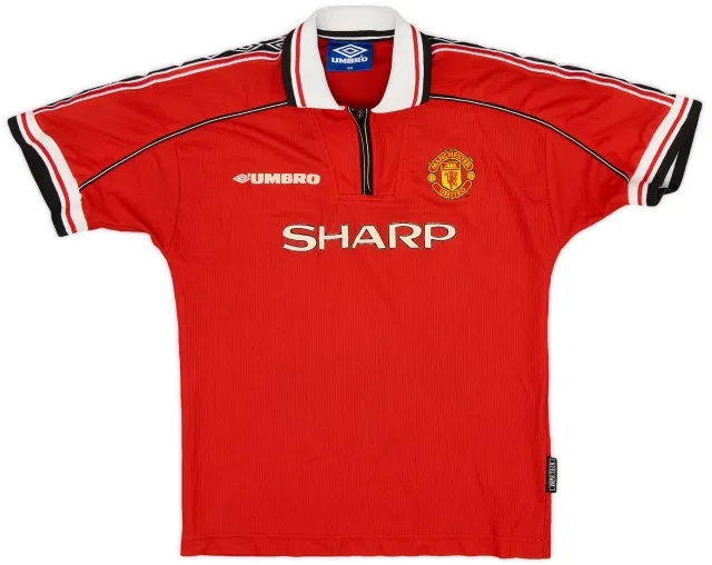 Umbro 1998-00 Manchester United Home Shirt - 8/10 - (L.Boys)