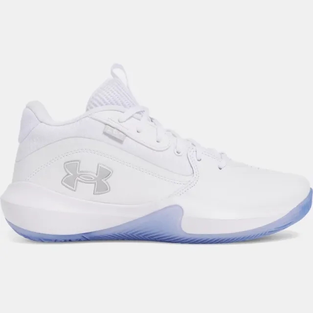 Unisex  Under Armour  Lockdown 7 Basketball Shoes White / White / Metallic Silver 8