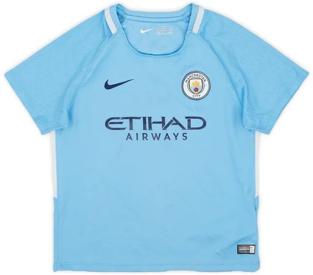 Nike 2017-18 Manchester City Home Shirt - 8/10 - (6-7 Years)
