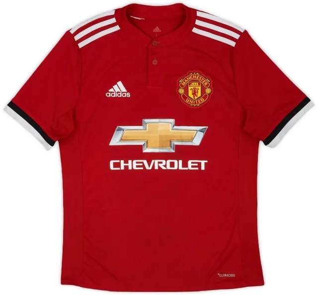 adidas 2017-18 Manchester United Home Shirt - 7/10 - (L.Boys)