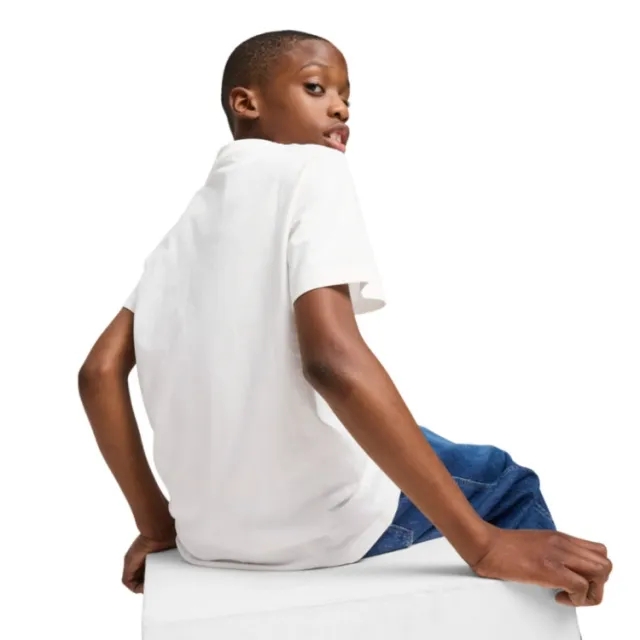 Puma  ESS 2 COLOR NO1 LOGO TEE  boys's Children's T shirt in White