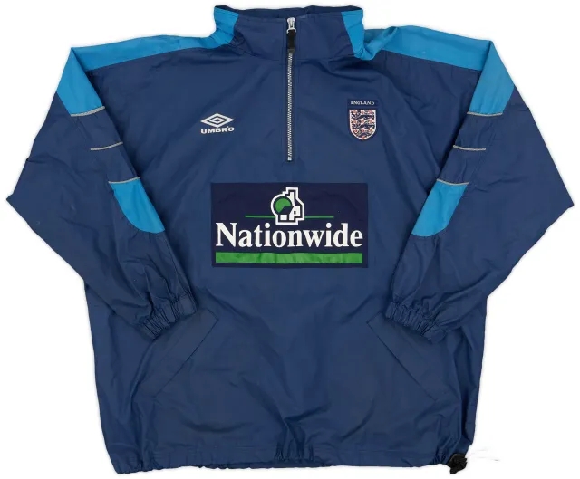 1999-01 England Umbro Player Issue 1/4 Zip Rain Jacket - 7/10 - (XXL)