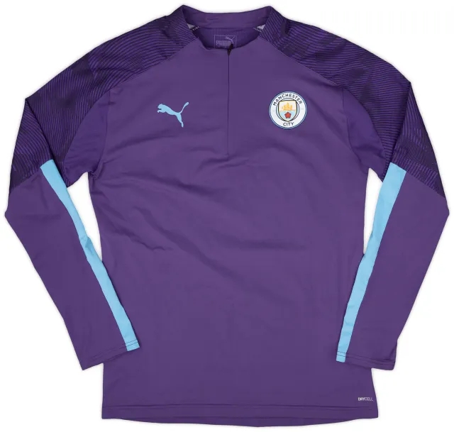Puma 2019-20 Manchester City 1/4 Zip Drill Top - 9/10 - (M)