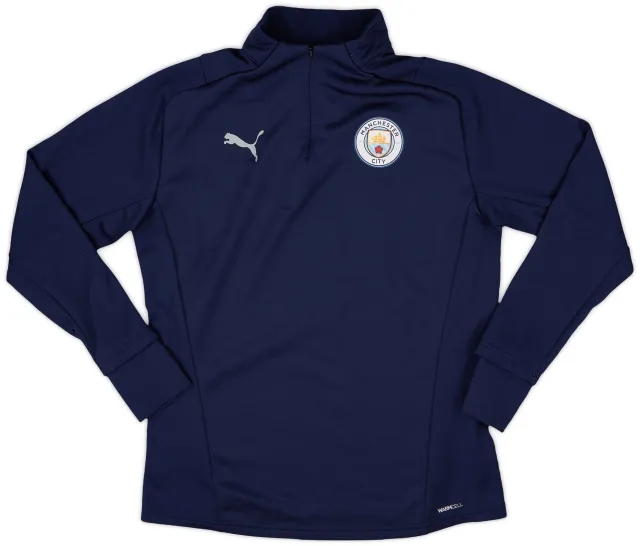 2021-22 Manchester City Puma 1/4 Zip Training Top - 8/10 - (S)