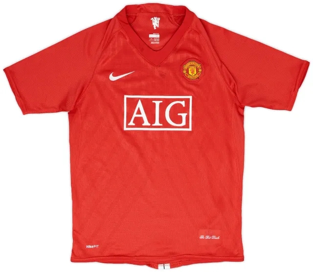 Nike 2007-09 Manchester United Home Shirt - 5/10 - (XL.Boys)