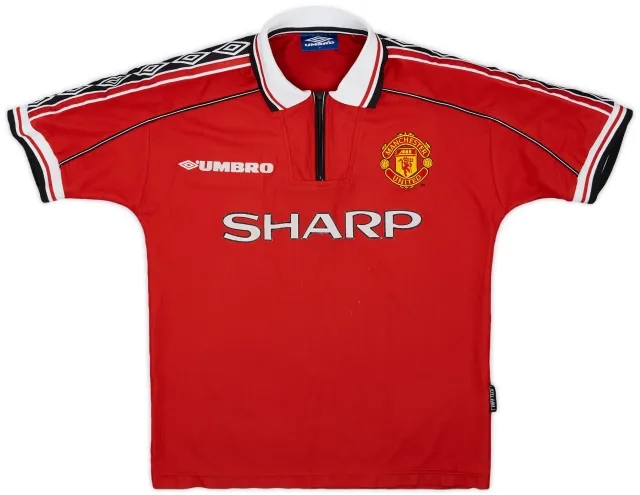 Umbro 1998-00 Manchester United Home Shirt - 8/10 - (XL.Boys)