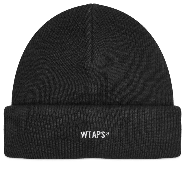 WTAPS Men's 24 Embroidered Logo Beanie Black