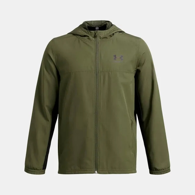 Boys'  Under Armour  Rival Woven Jacket Marine OD Green / Black / Black YXS (48 - 50 in)